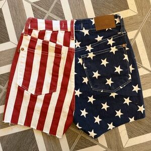 Judy Blue Sz Small Red White & Blue Denim Shorts